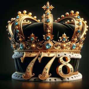 Ornate Gilded Crown with Jewels - Symbol of Might and Mystery