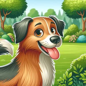 Healthy and Happy Dog in Lush Green Park | Nature's Beauty