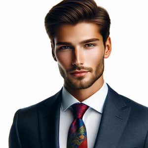 Professional Businessman in Vibrant Suit: Confident and Determined