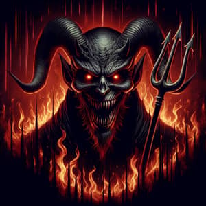 Intimidating Devil Figure Poster | Dark Malevolent Grin