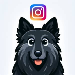 Playful Swedish Shepherd Cartoon for Instagram Logo