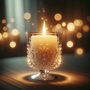 Elegant Burning Candle for Serene Joy