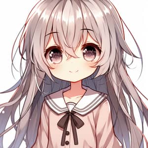 Adorable 12-Year-Old Anime Girl with Silver Hair