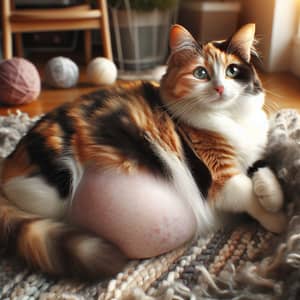 Beautiful Pregnant Cat of Mixed Breed | Heartwarming Maternal Scene
