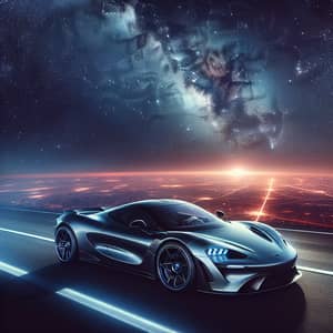 Sleek Sport Car in Space - Automotive Adventure
