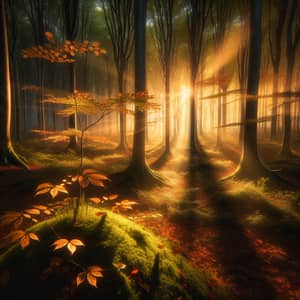 Enchanting Woodland Miniature Effect at Dawn