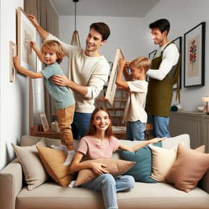 Warm German Family Decorating Home with Kids