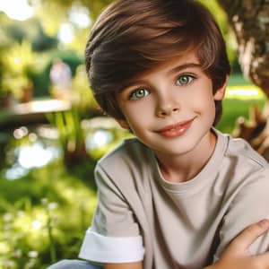 8-Year-Old Boy with Stunning Green Eyes