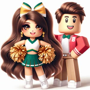 Cute Roblox Cheerleader Girl & Boyfriend: Endearing Pose