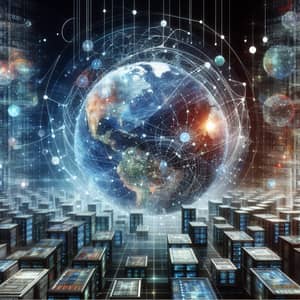Artificial Intelligence: Web of Servers, Neural Networks, Digital Globes
