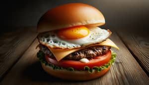 Toasted Bun with Fried Egg in Burger: Delicious Layers