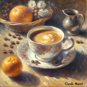 Impressionist Style Still Life of Coffee Cup