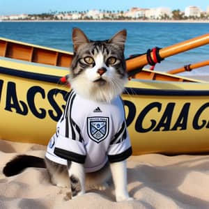 Cat in Vasco da Gama Rowing Club Jersey