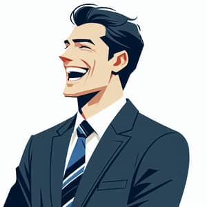 Professional Man Laughing | Corporate Recruitment Illustration