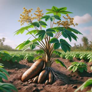 Iconic Yacon Plant: Vivid Scene with Yacon Fruit and Lush Greenery