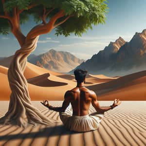 Serene Desert Meditation: Tranquility Amidst Nature's Beauty