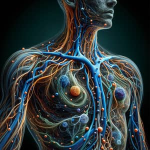 Detailed Depiction of Human Body's Lymphatic System