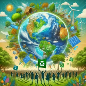 Inspiring Sustainable Development Artwork | Planet Earth & Renewable Energy
