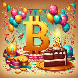 Bitcoin's Birthday Illustration | January 3 Celebration