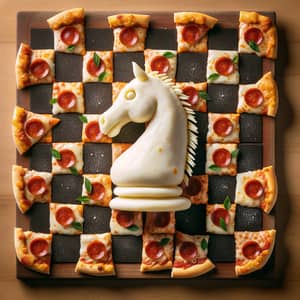 Pizza Chessboard: Creative Edible Twist on Classic Game of Chess