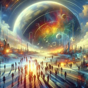 Futuristic Planet Transformation: Utopian Vision of Harmony and Progress