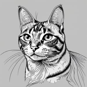 Simple Organic Cat Illustration in Vector Style