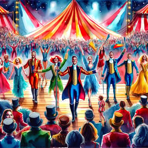 Colorful Watercolor Painting Inspired by The Greatest Showman