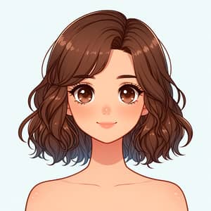 Brunette with Moderately Short Wavy Hair