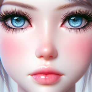 Icy Eyes Avatar with Blush and Shine | Harmonious Visual Appeal