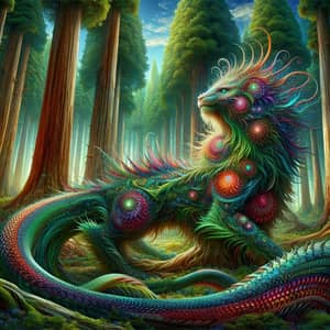 Majestic Mythical Creature in Enchanted Forest