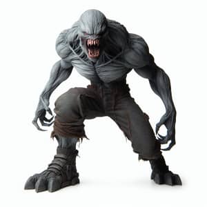 Fierce Grey Alien Creature - Enraged Humanoid Monster