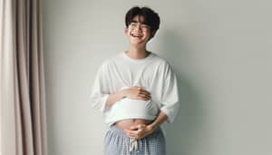 Joyful Teenage Korean Boy | Pregnancy Surprise Photo