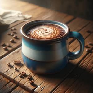 Symmetrical Ceramic Coffee Mug with Cobalt Blue Glaze