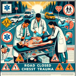 Road Closed Chest Trauma Poster - Academic Style Design