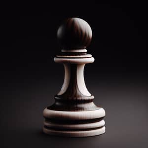 Wooden Black and White Pawn Chess Piece | Classic Antiquity