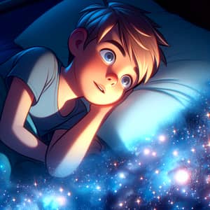 Young Boy Alex: Imagining Adventures Among Distant Galaxies