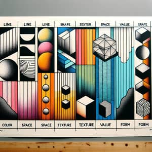 Elements of Art Poster - Line, Shape, Color, Texture, Space, Value, Form