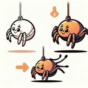 Cute Cartoon Spider Poses in Vector Style