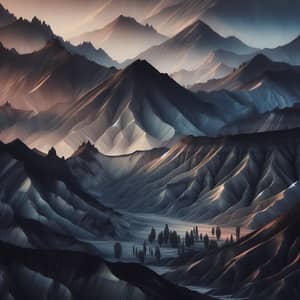 Abstract Beauty of Dusk-Lit Mountains | Stunning Landscape