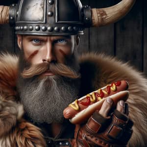 Serious Viking Eating Hotdog Sandwich | Hotdog-Eating Contest