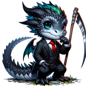 Stylish Dragon in Black Suit | Unique Mythical Creature Art