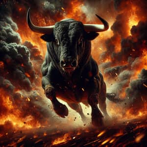 Colossal Bull Sprinting Through Flames | Force of Nature Scene