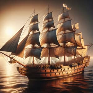 18th Century Sailing Ship | Wooden Hull, White Sails & Adventure