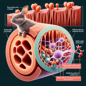 Free Radicals and Muscle Contraction: Scientific Illustration