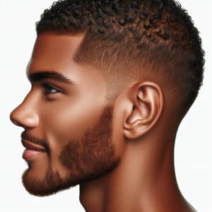 Attractive Brown-Skinned Man Profile with Tightly Coiled Hair
