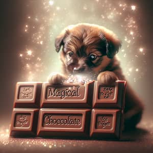 Enchanted Puppy Enjoying Magical Dog Treat Bar | Website Name