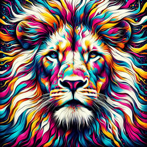 Psychedelic Lion Painting with Bold Brushstrokes | Colorful Art