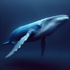 Majestic Two-Toned Blue Whale in Cosmic Void