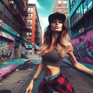 Urban Street Fashion Photography | Vibrant Woman in Snapback Hat