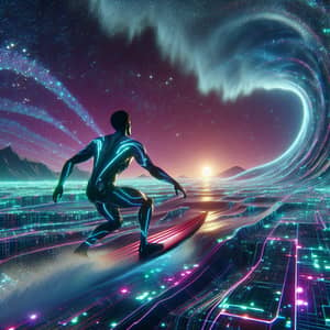 Ride the Digital Wave in the Vibrant Metaverse | Surfer's Journey